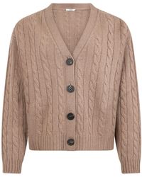 Peserico - Cable-Knit Buttoned Cardigan - Lyst