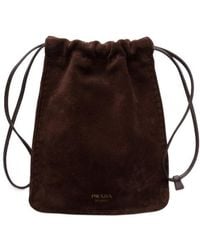 Prada - Suede Smartphone Pouch - Lyst