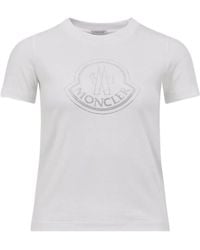 Moncler - Logo Embellished Crewneck T-Shirt - Lyst
