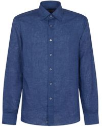 Canali - Textured Long-Sleeve Shirt - Lyst