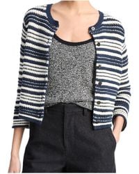 Vince - Striped Buttoned Cardigan - Lyst