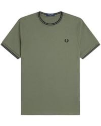 Fred Perry - Striped T-Shirt With Two Stripes - Lyst