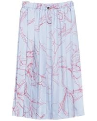 Fabiana Filippi - Abstract-Print Pleated Midi Skirt - Lyst