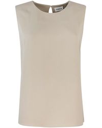 P.A.R.O.S.H. - P.A.R.O..H. Cady Round-Neck Sleeveless Blouse - Lyst