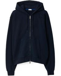 Burberry - Ekd Motif Zip-Up Drawstring Hoodie - Lyst
