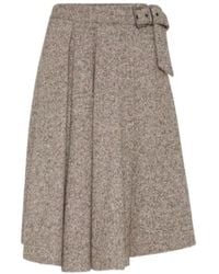 Brunello Cucinelli - Belted Pleated Midi Skirt - Lyst