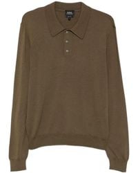 A.P.C. - Wool Polo Shirt - Lyst