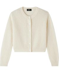 A.P.C. - Milo Cable-Knit Cardigan - Lyst