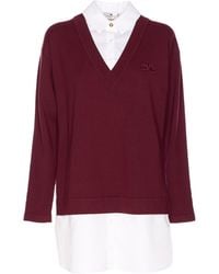 Elisabetta Franchi - Logo-Embroidered Long-Sleeved Dress - Lyst