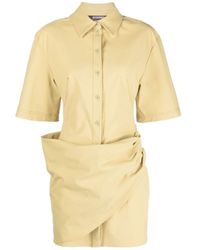 Jacquemus - Camisa Draped Mini Shirt Dress - Lyst