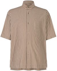 Homme Plissé Issey Miyake - Striped Short-Sleeves Shirt - Lyst
