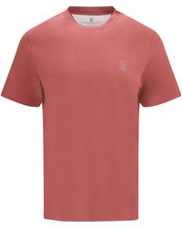 Brunello Cucinelli - Logo Printed Crewneck T-Shirt - Lyst