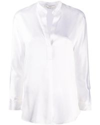 Vince - Open Neck Long-Sleeved Loose Fit Blouse - Lyst