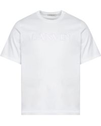 Lanvin - Logo Embroidered Crewneck T-Shirt - Lyst