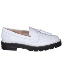 Stuart Weitzman - Logo Fringed Flat Shoes - Lyst