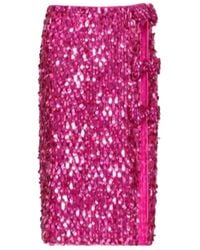 Valentino - Embroidery Organza Skirt - Lyst