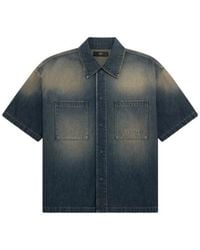 Amiri - Logo Denim Short Sleeve Shirt - Lyst