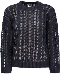 Brunello Cucinelli - Crewneck Open Knit Jumper - Lyst