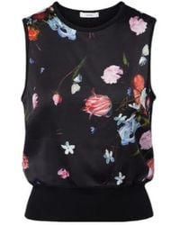 Erdem - Floral Printed Wool Top - Lyst