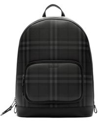Burberry - Checked Logo Backpack - Lyst