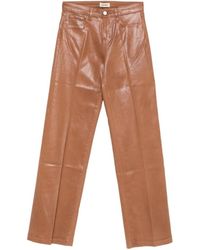 L'Agence - Clayton Coated Wide-Leg Jeans - Lyst