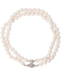 Vivienne Westwood - Orb Logo Beaded Choker Necklace - Lyst