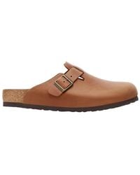 Birkenstock - Boston Logo Engraved Buckled Mules - Lyst