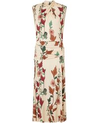 Johanna Ortiz - Floral-Print Satin Maxi Dress - Lyst