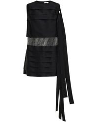Ferragamo - Mini Dress With Lace Detail - Lyst