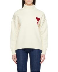 Ami Paris - Ami De Coeur Turtleneck Knitted Jumper - Lyst