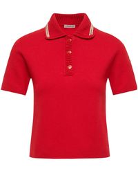 Moncler - Cotton Knit Polo Shirt - Lyst