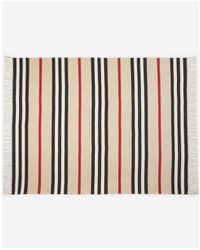 Burberry - Striped Intarsia Fringed Scarf - Lyst