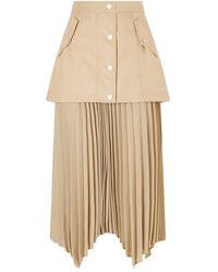 Veronica Beard - Patricka Asymmetric Layered Pleated Woven Skirt - Lyst