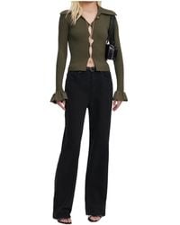 Self-Portrait - Ruffled-Cuff Cardigan - Lyst