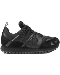 Emporio Armani - Round Head Lace-Up Casual Shoes - Lyst