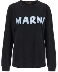 Marni - Logo Printed Crewneck T-Shirt - Lyst