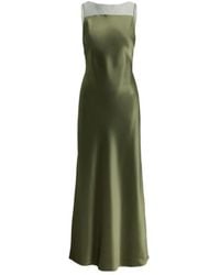 Polo Ralph Lauren - Sheer-Panel Satin Dress - Lyst