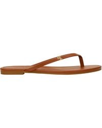 Ralph Lauren - Logo Detail Flat Sandals - Lyst