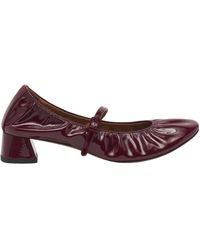 Lanvin - Wedge-Heel Buckle-Strap Ballerinas - Lyst