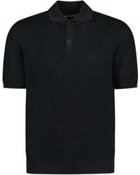 Brunello Cucinelli - Short-Sleeved Ribbed Polo Shirt - Lyst