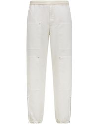 Moncler - Embroidered Logo Cotton Jogging Trousers - Lyst