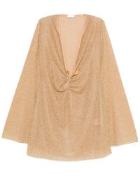 Oséree - Oséree Lurex Plunge Mini Dress - Lyst