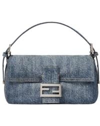 Fendi - Baguette 26424 Denim Shoulder Bag - Lyst