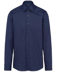 Prada - Long-Sleeved Poplin Shirt - Lyst