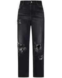 Amiri - Flannel Repair Baggy Jeans - Lyst
