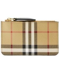 Burberry - Check Printed Zipped Coin Case - Lyst