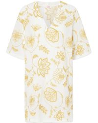 Eres - Embroidered Cotton-Blend Mini Dress - Lyst