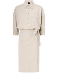 Pinko - A Shirt-Style Bodice Midi Dress - Lyst