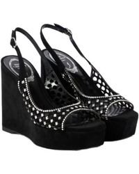 Rene Caovilla - Embellished Suede Platform Sandals - Lyst