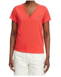 Polo Ralph Lauren - Logo-Embroidered V-Neck T-Shirt - Lyst